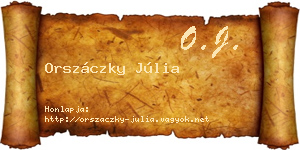 Orszáczky Júlia névjegykártya