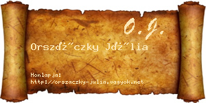 Orszáczky Júlia névjegykártya