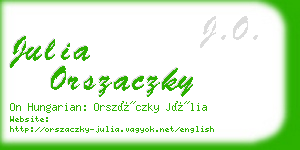 julia orszaczky business card